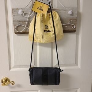 Fendi Black Monogram Canvas Leather